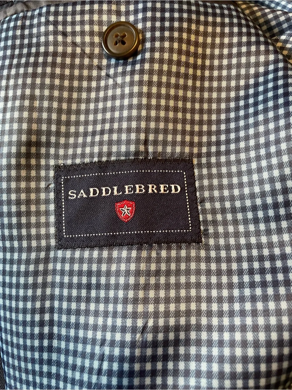 Saddlebred Navy Cotton Blazer Sport Coat Men’s 46L Preppy Ivy Business Casual